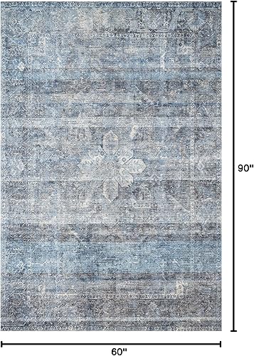 Miniatura 2 de Loloi Rumi Collection - Alfombra de área (5'0 x 7'6), color azul