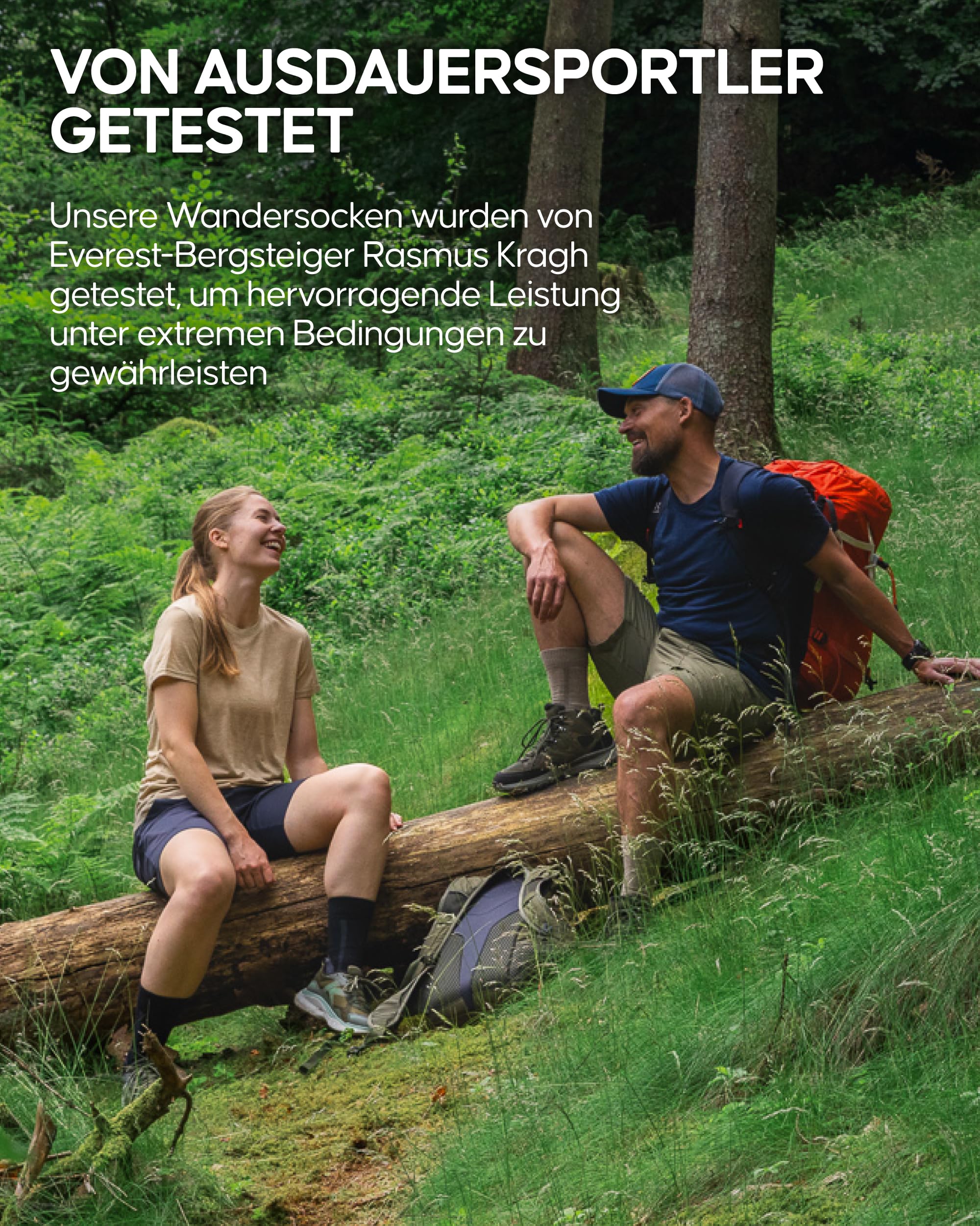 DANISH ENDURANCE Merino Wandersocken Funktionssocken Atmungsaktiv Gepolstert Herren Damen Kinder 3 Paar