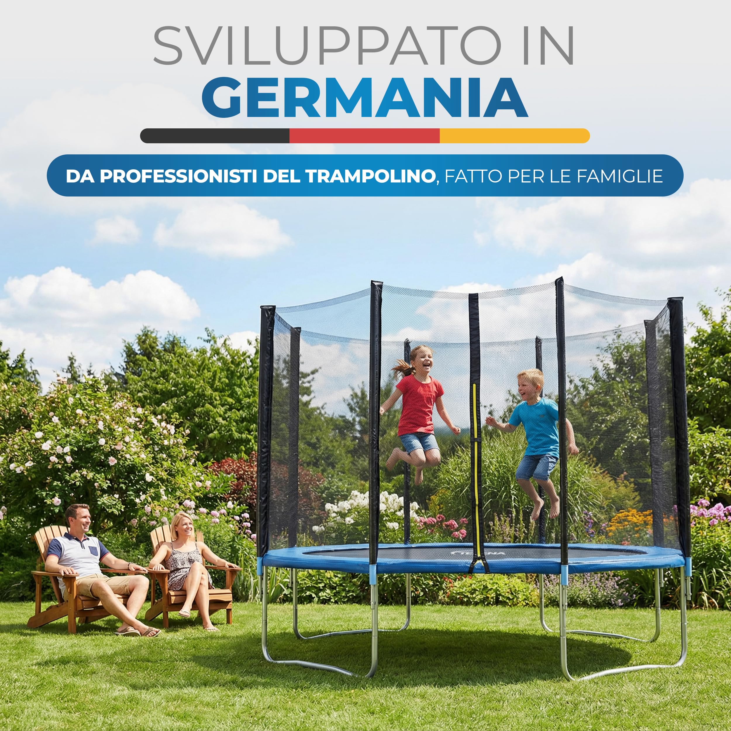 Terena® Replacement Net Rete di Sicurezza per Trampolino 2,4 m 305 – 366 – 396 – 430 – 460 – 488
