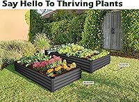 Vista 4 de Plant & Plot Camas de jardín elevadas galvanizadas para exteriores/ Jardinera elevada de 6 x 3 x 1 pie para jardinería, verduras, flores, caja