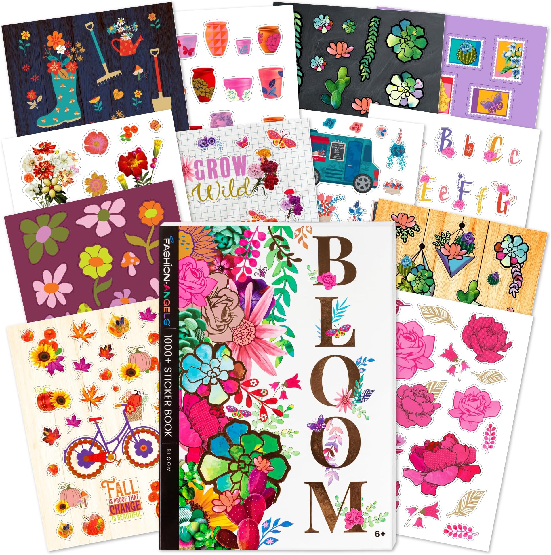 1,000+ Bloom Sticker Book, Includes Fun & Colorful Craft Flower Stickers, Ideal for Accessorizing Kids & Adults Notebooks, Scrapbooks & More