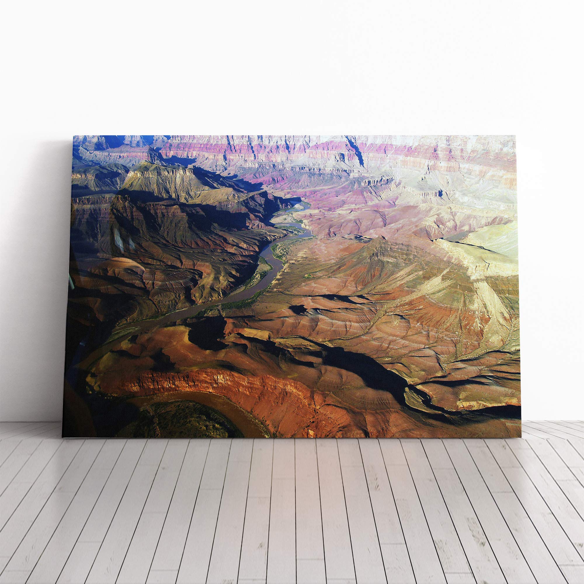 The Grand Canyon (6) Canvas Print | Gallery Wrapped 30mm Frame Wall Art | 24x16 inches | Ready to Hang | Modern Landscape Picture | Living Room Bedroom Lounge Office