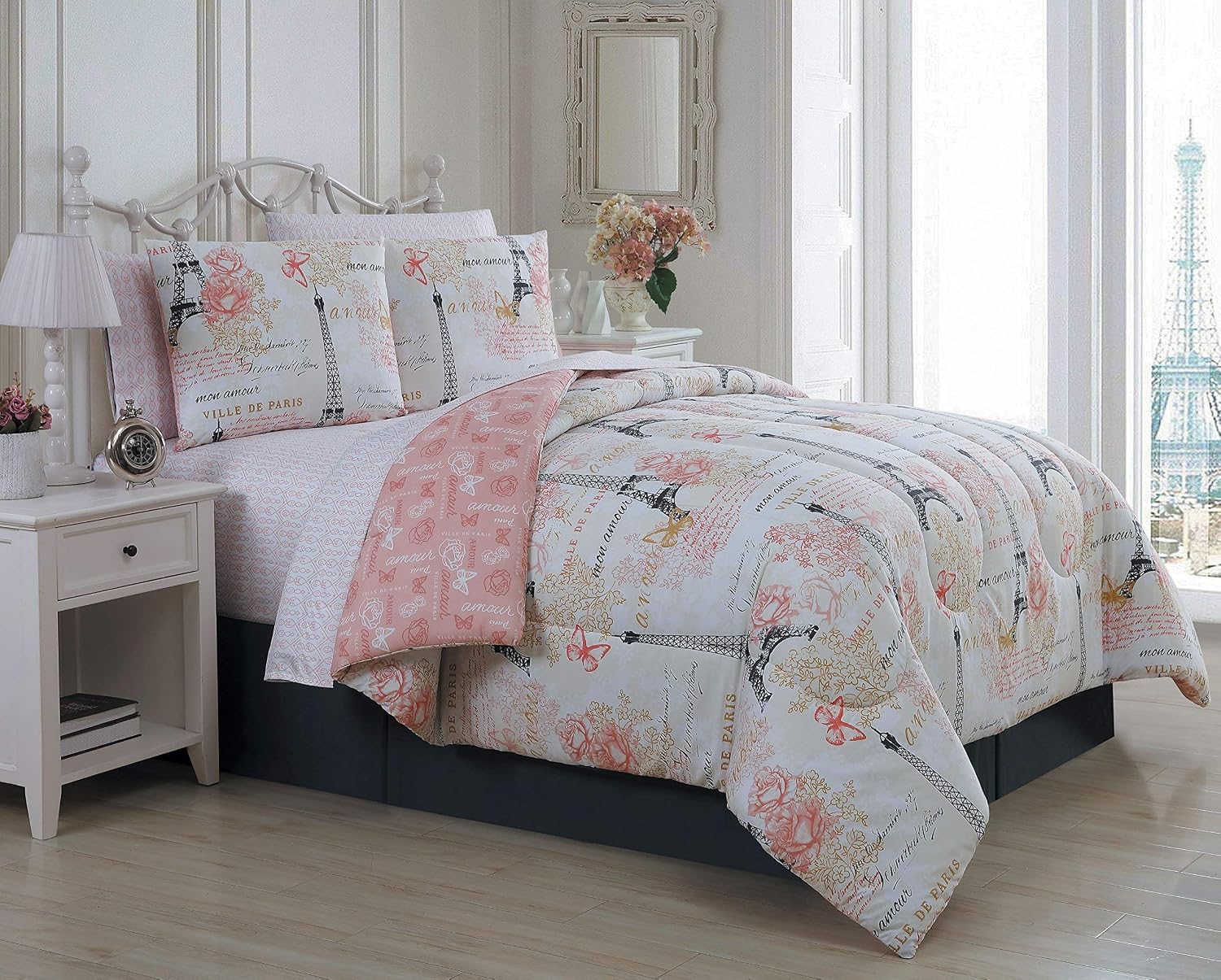 Avondale Manor Amour 8-Piece Comforter Set, King, Pink (AMU8BBKINGGHPK)