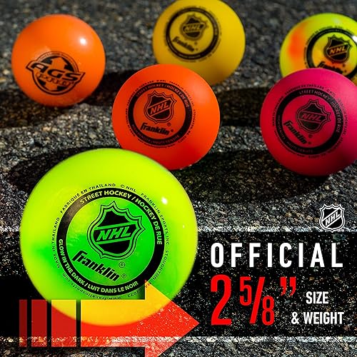 Miniatura 2 de Franklin Sports - Pelota de hockey de calle, para uso en exteriores, con diseño de la NHL, rebote reducido