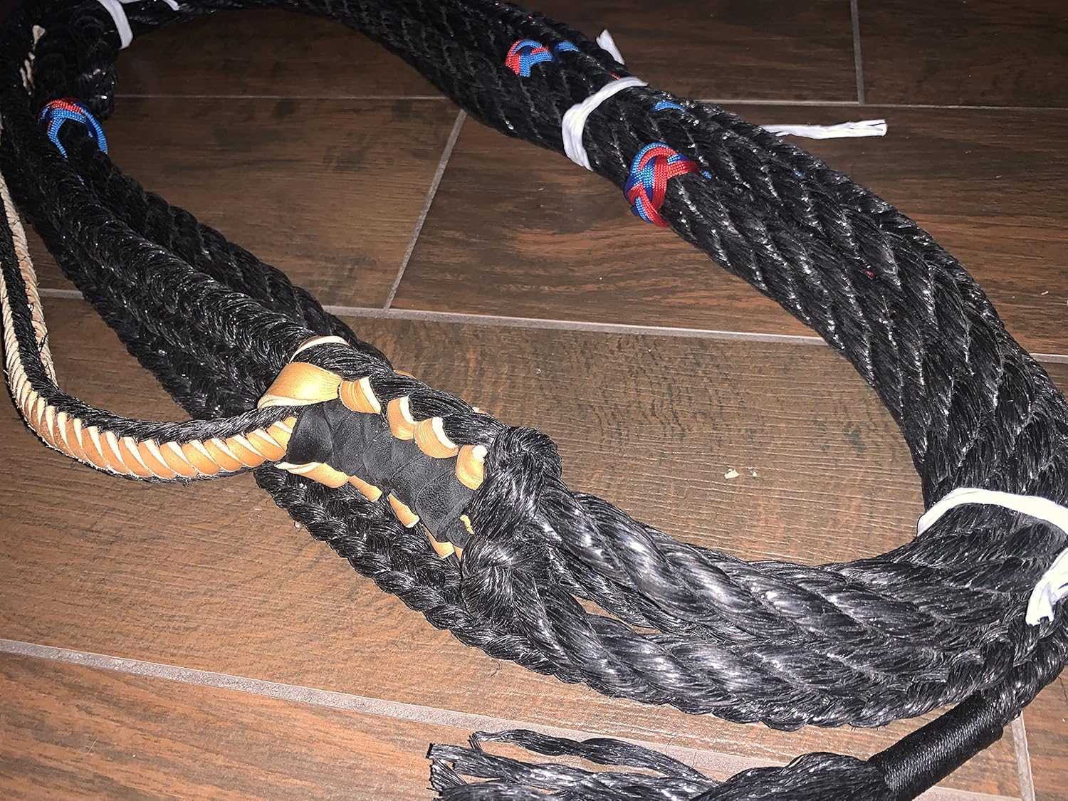 EPT Bull Rope Black Poly Pro 9x7 Left Hand 7/8' x 1" Soft - Bull Riding Rope 16'