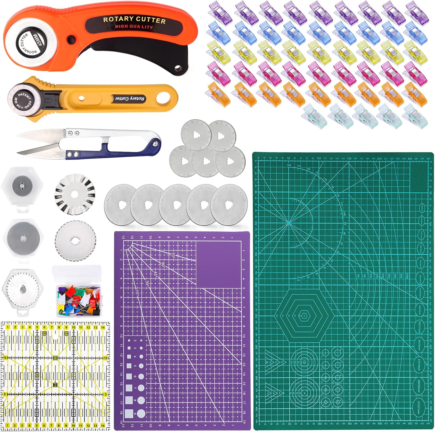 Rotary Cutter for Fabric(2Pack), 45mm + 28 mm Rotary