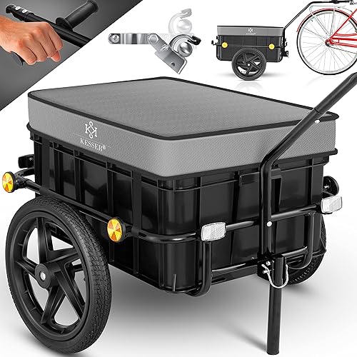 KESSER® Fahrradanhänger, Lastenanhänger, Handwagen mit Kupplung, Hochdeichsel, für Fahrrad Transportanhänger