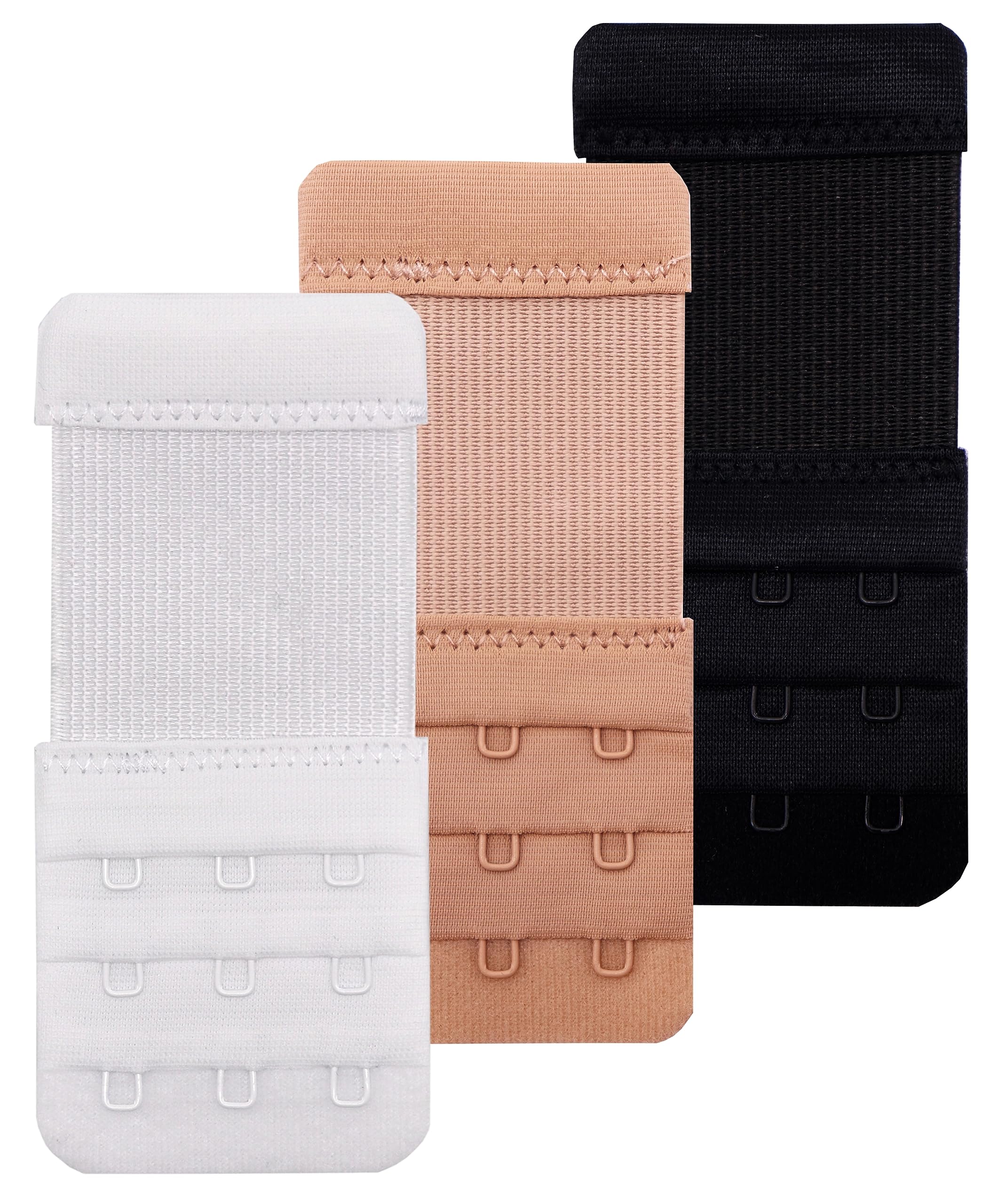 Tamlien Women's Bra Extenders 3 Hook Black, White, Skin Color-1 Bra Extender 3 Hook,Stretchy Soft And Comfortable Bra Strap Extender