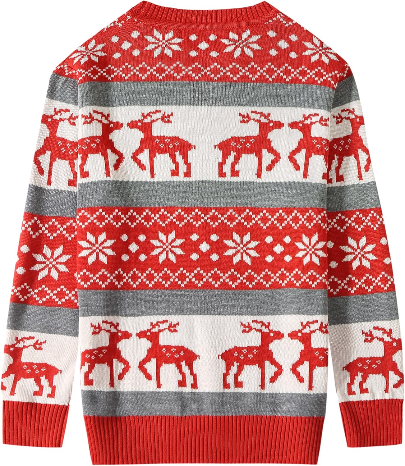 Camii Mia Big Boys' Reindeer Pullover Snowflake Crewneck Ugly Christmas Sweater: Clothing, Shoes & Jewelry