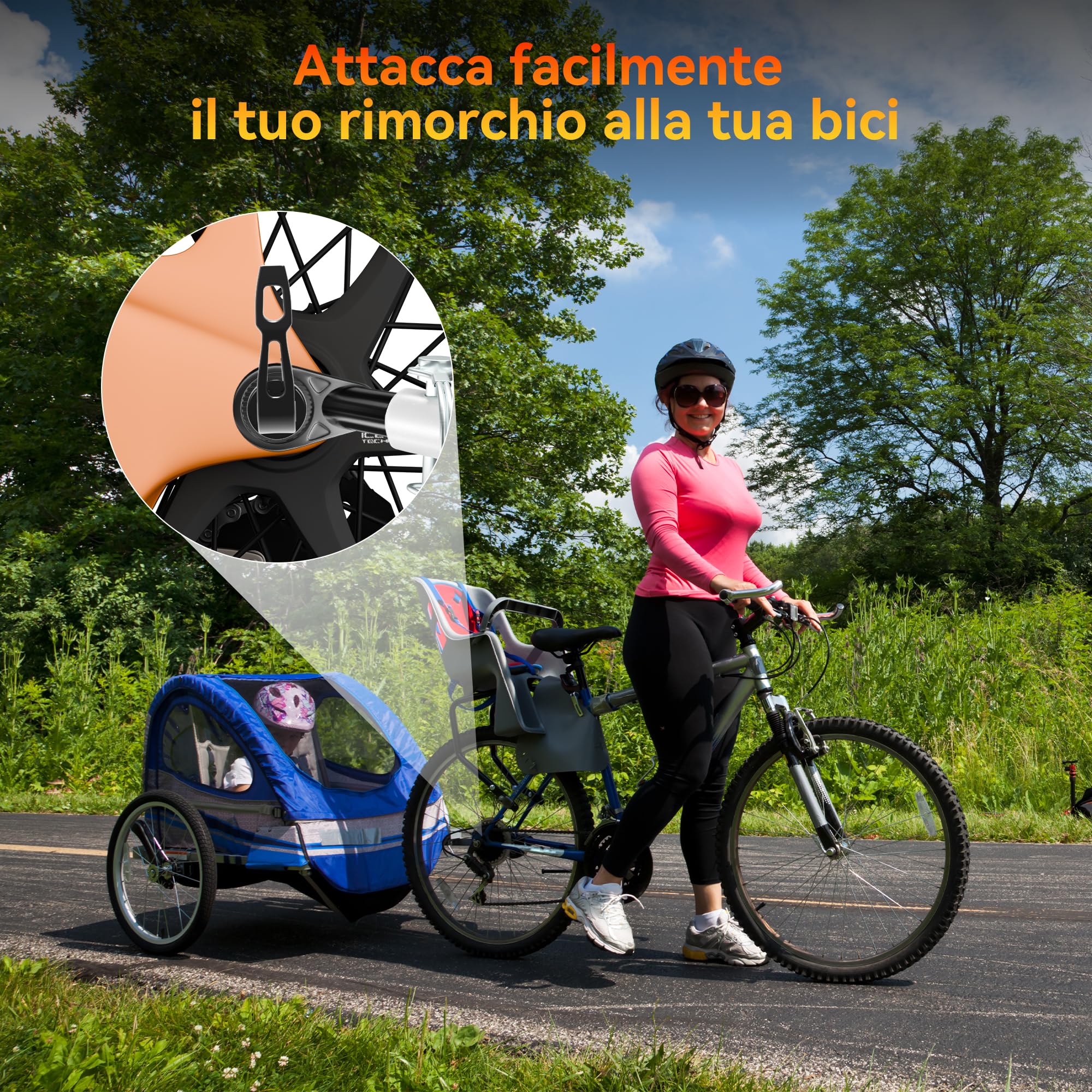 Adattatore gancio di traino per rimorchio per bicicletta per cani e bambini