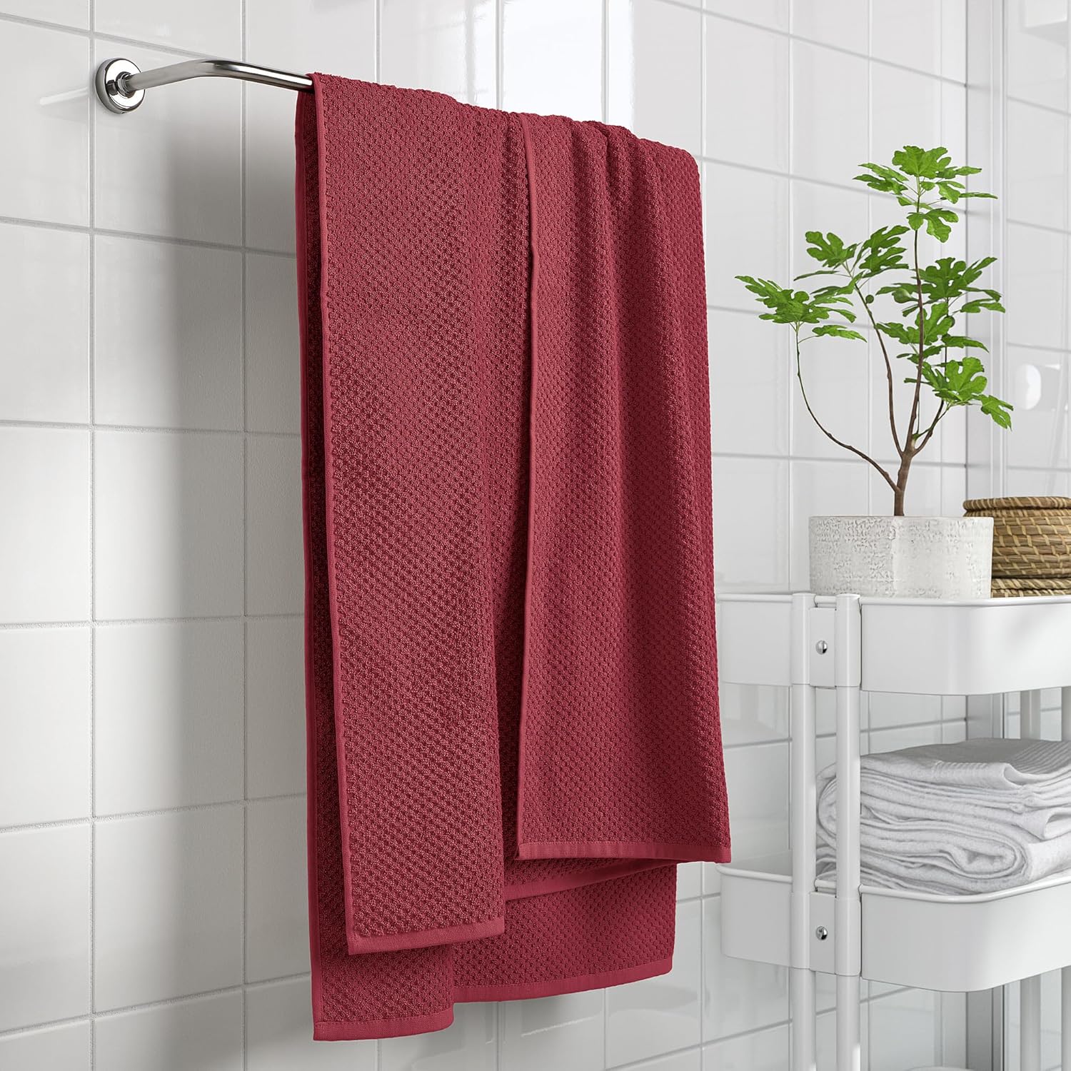 GULVIAL Bath sheet, deep red, 100x150 cm