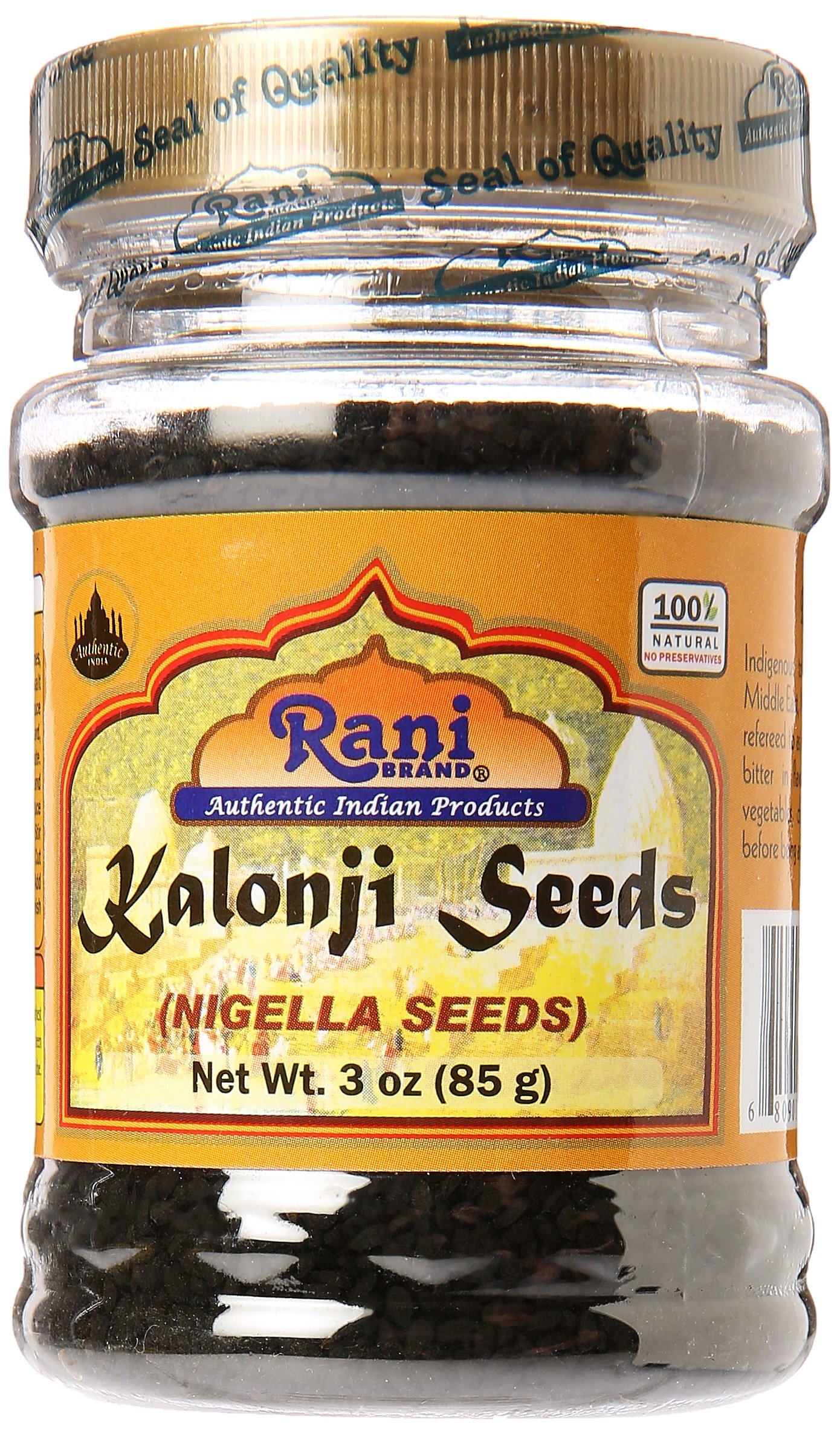 Rani Kalonji (Black Seed, Nigella Sativa, Black Cumin) Seeds 3oz (85g) PET Jar ~ All Natural | Gluten Friendly | NON-GMO | Kosher | Vegan | Indian Origin