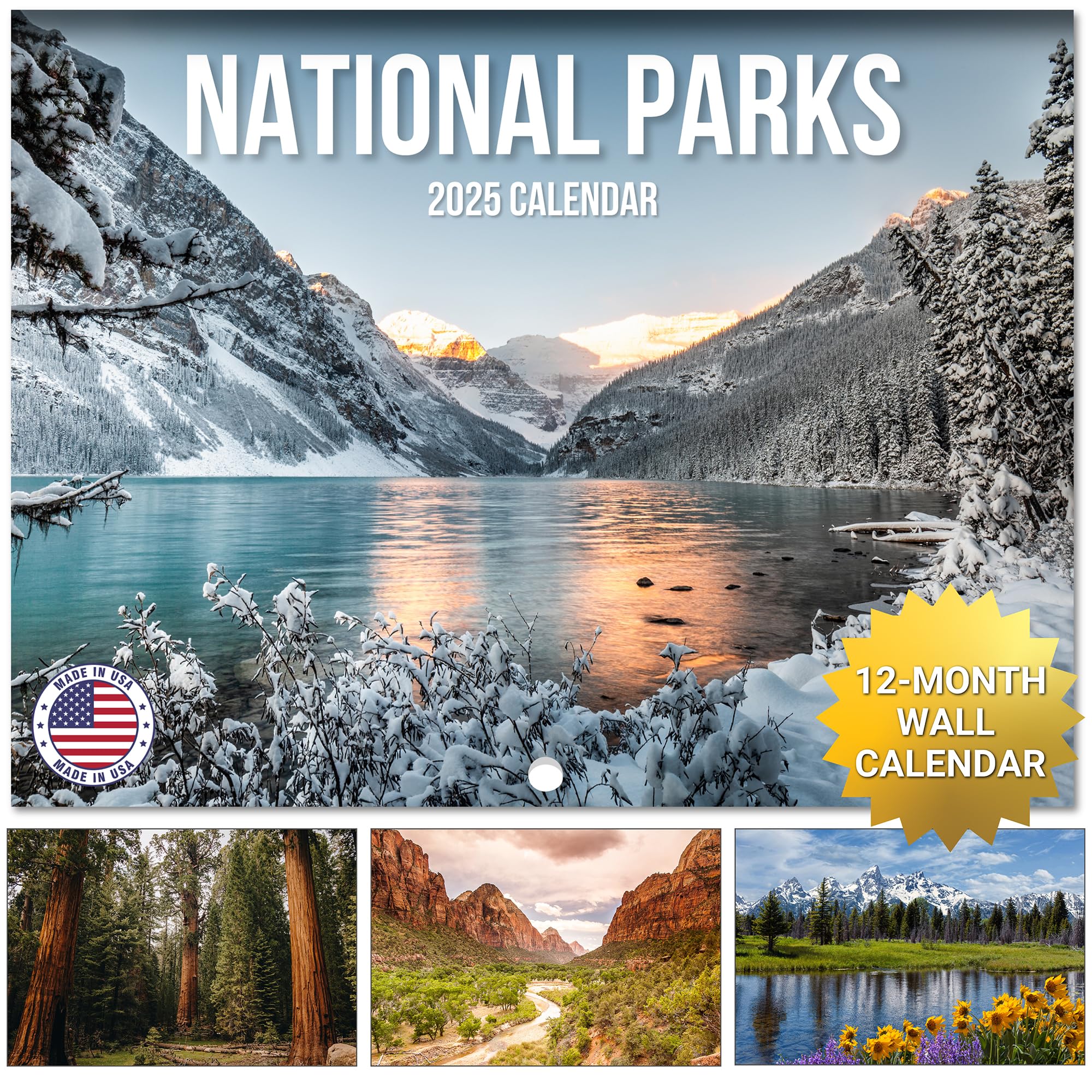 National Parks Calendar 2025 | 12" x 18" (Opened) 2025 for Easy Appointment Tracking & Scheduling | Home & Office Organization | Stunning Nature