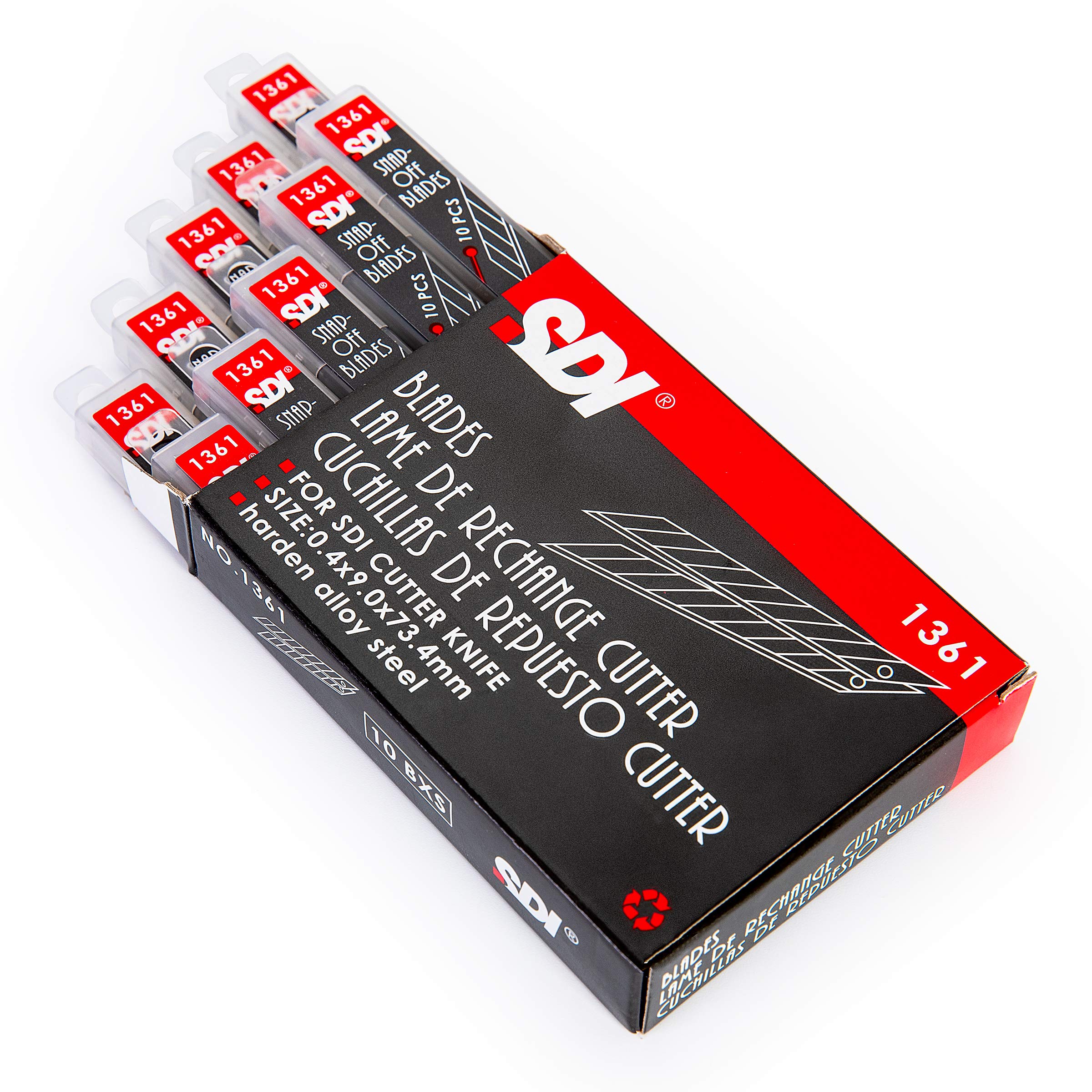 SDI - Pack de 100 Cuchillas de Recambio Acero SK2+Cr. de 9mm / 30º Cutter SDI Ingenuity