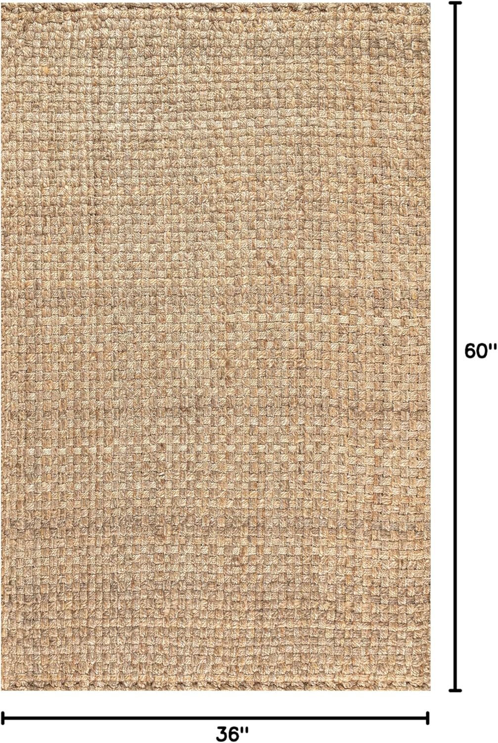 JONATHAN Y Estera Hand Woven Boucle Chunky Jute Natural Indoor Area Rug, 3x5, Bohemian, Transitional, Easy-Cleaning for Living Room, Bedroom, Kitchen, Pet Friendly, Non-Shedding (NFR102A-3)