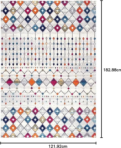 Miniatura 90 de nuLOOM 2x8 Alfombra de Área Blythe Marroquí, Negro y Blanco, Diseño Bohemio Desvanecido, Resistente a Manchas, Para Dormitorio, Comedor, Sala