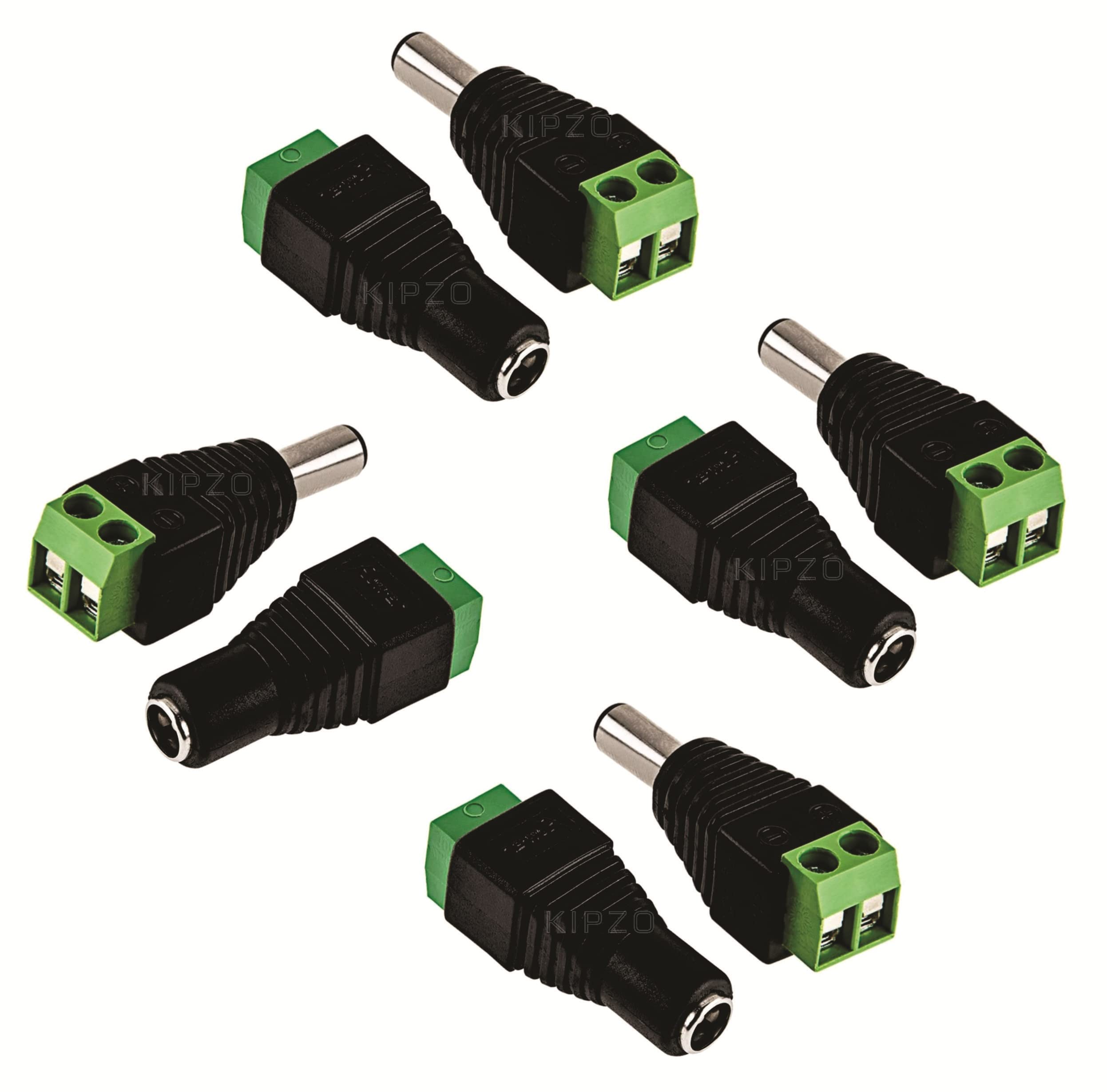 KIPZO® 4 pairs DC Power Connector Male to Female Screw Terminal Connector 4pcs Male to 4pcs Female Connector 12V CCTV Adaptor Barrel Connectors Plug for CCTV Camera DVR Security System LED Light (B0BY54KFQX) Amazon Price History, Amazon Price Tracker