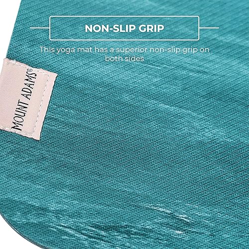 Miniatura 5 de Mount Adams Tapete de yoga de goma natural reflectante, 72 pulgadas, 0.157 in de grosor, 26 o 24 pulgadas de ancho, tapete de entrenamiento para