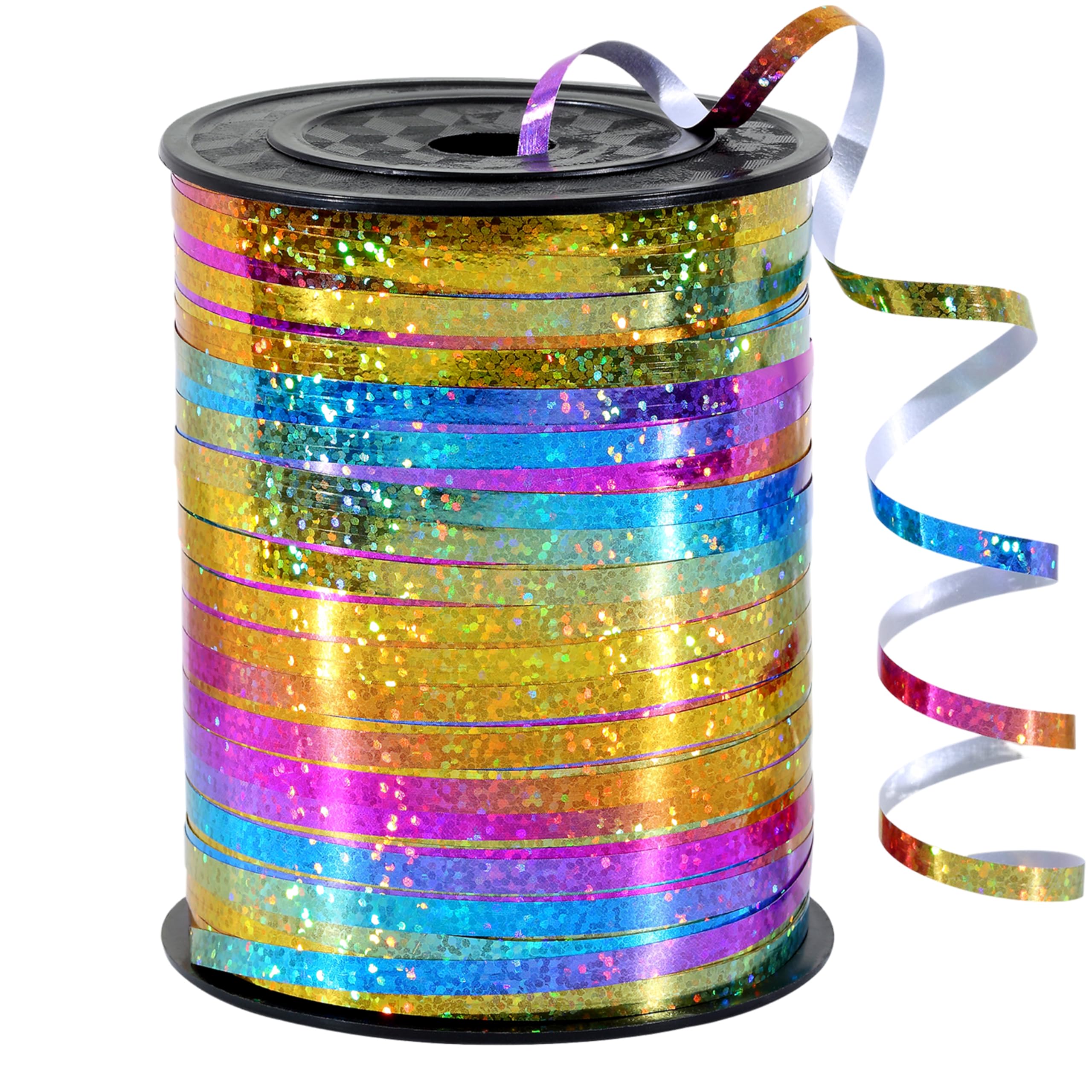 sxvblly 500 Yards Rainbow Curling Ribbon Shiny Metallic Balloon String Ribbon for Gift Wrapping Birthday Party Florist Supplies Festive Crafts Wedding Decorations
