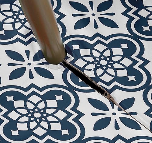 Miniatura 3 de Mantel rectangular para interiores y exteriores, de 58 x 120 pulgadas, con agujero para sombrilla y cremallera, mantel impermeable para mesa