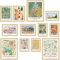 97Decor Vintage Eclectic Wall Art Prints Set - 12 Famous Artist Posters for Maximalist Gallery Wall, Bedroom Dorm Aesthetic (Unframed, 8x10 5x7 4x6)