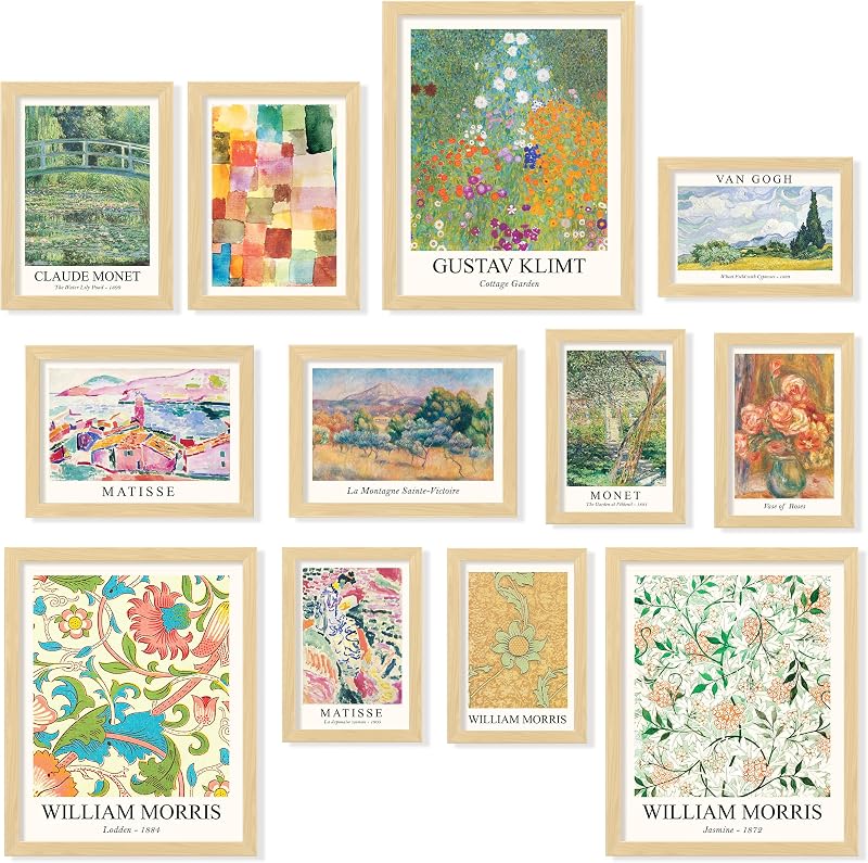 97 Decor Vintage Eclectic Wall Art, 12 Maximalist Gallery Prints, Unframed | Famous artist prints, 3 pcs 8x10, 4 pcs 5x7, 5 pcs 4x6, colorful dorm and bedroom decor