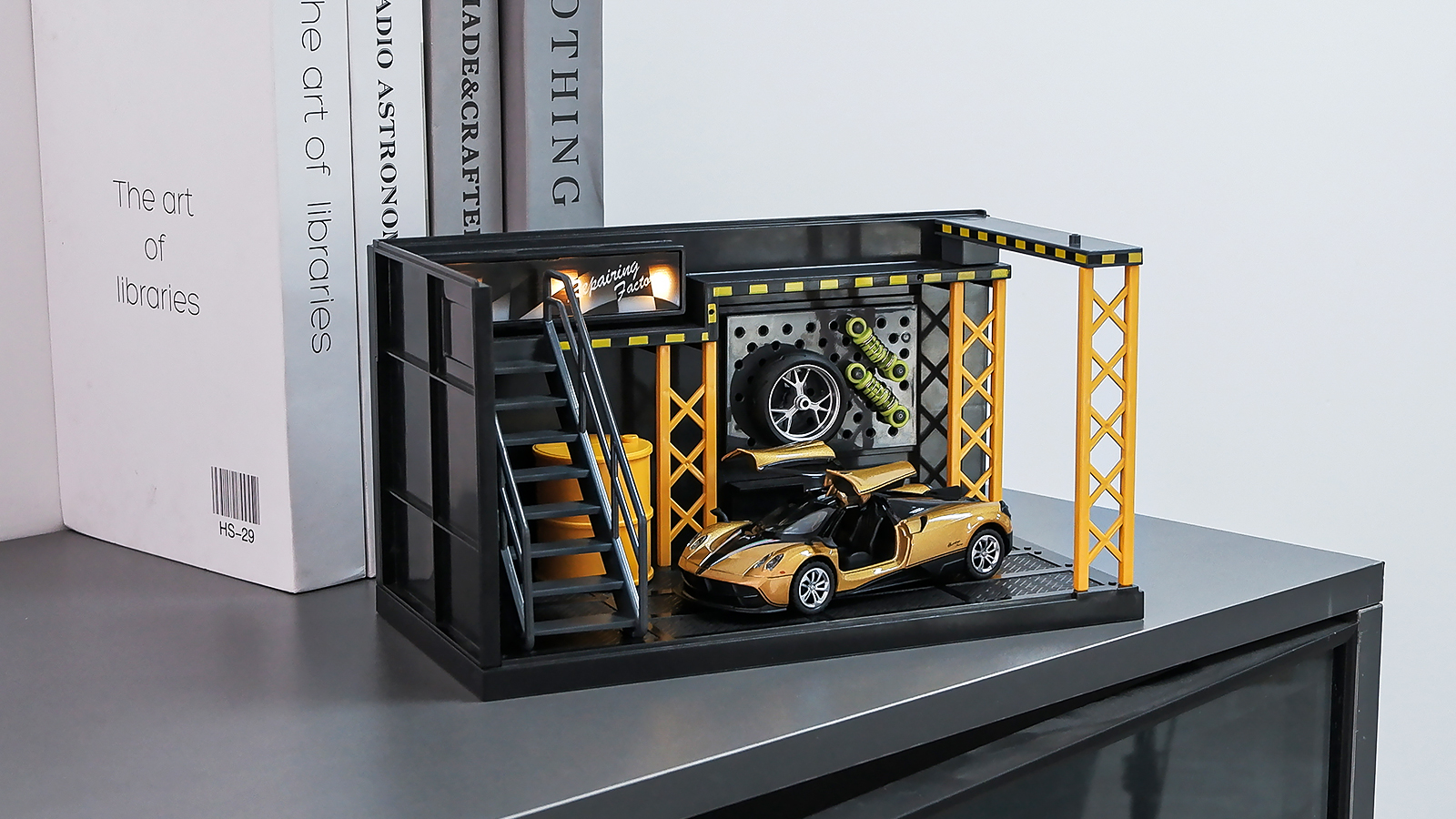 kivcmds 1:32 Diecast Model Car Display Case DIY Repair Shop Scene