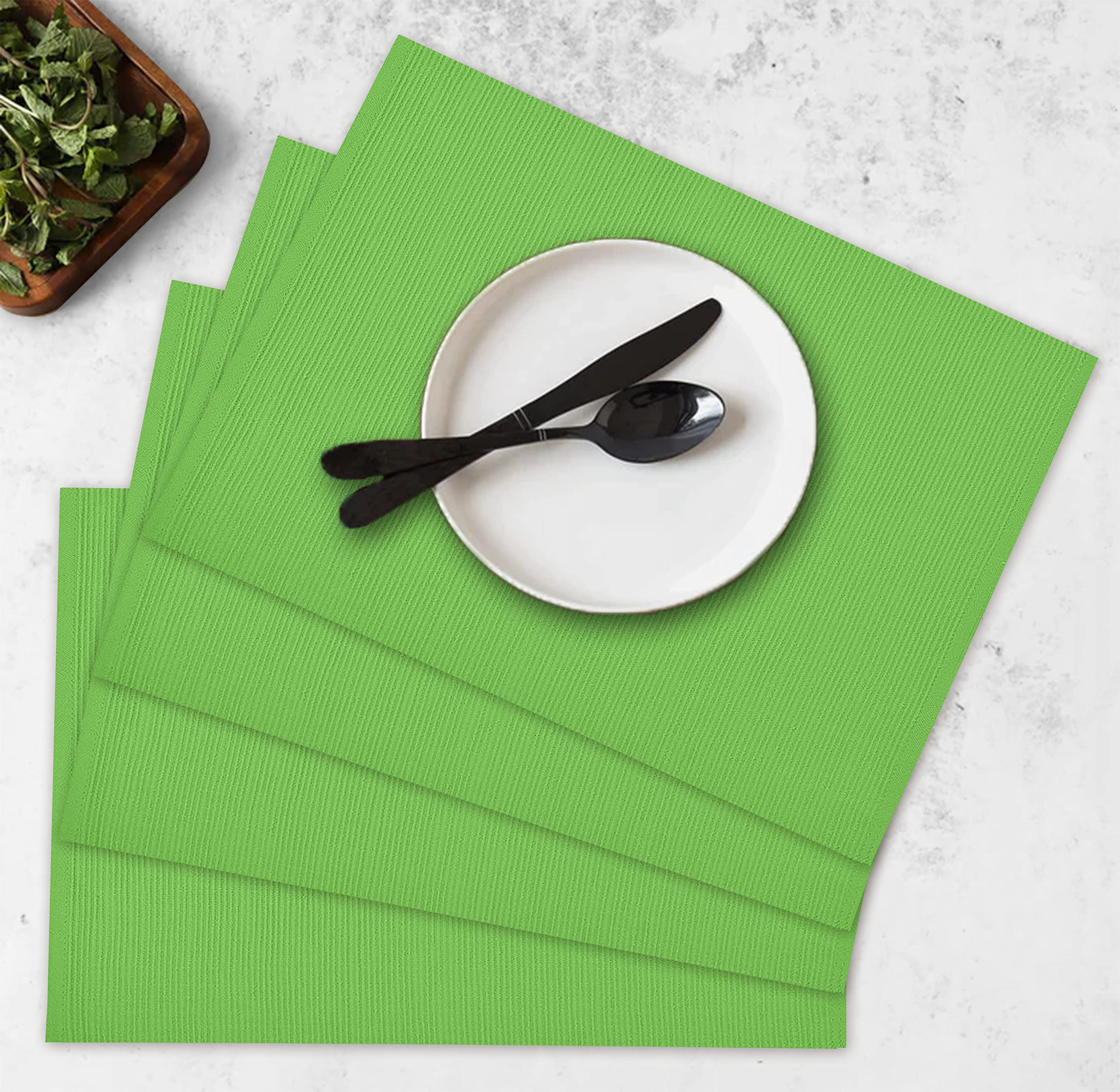 Oasis Home Collections Cotton Rib Place mat - Pack of 4 - L. Green (B07BMV9BDC) Amazon Price History, Amazon Price Tracker
