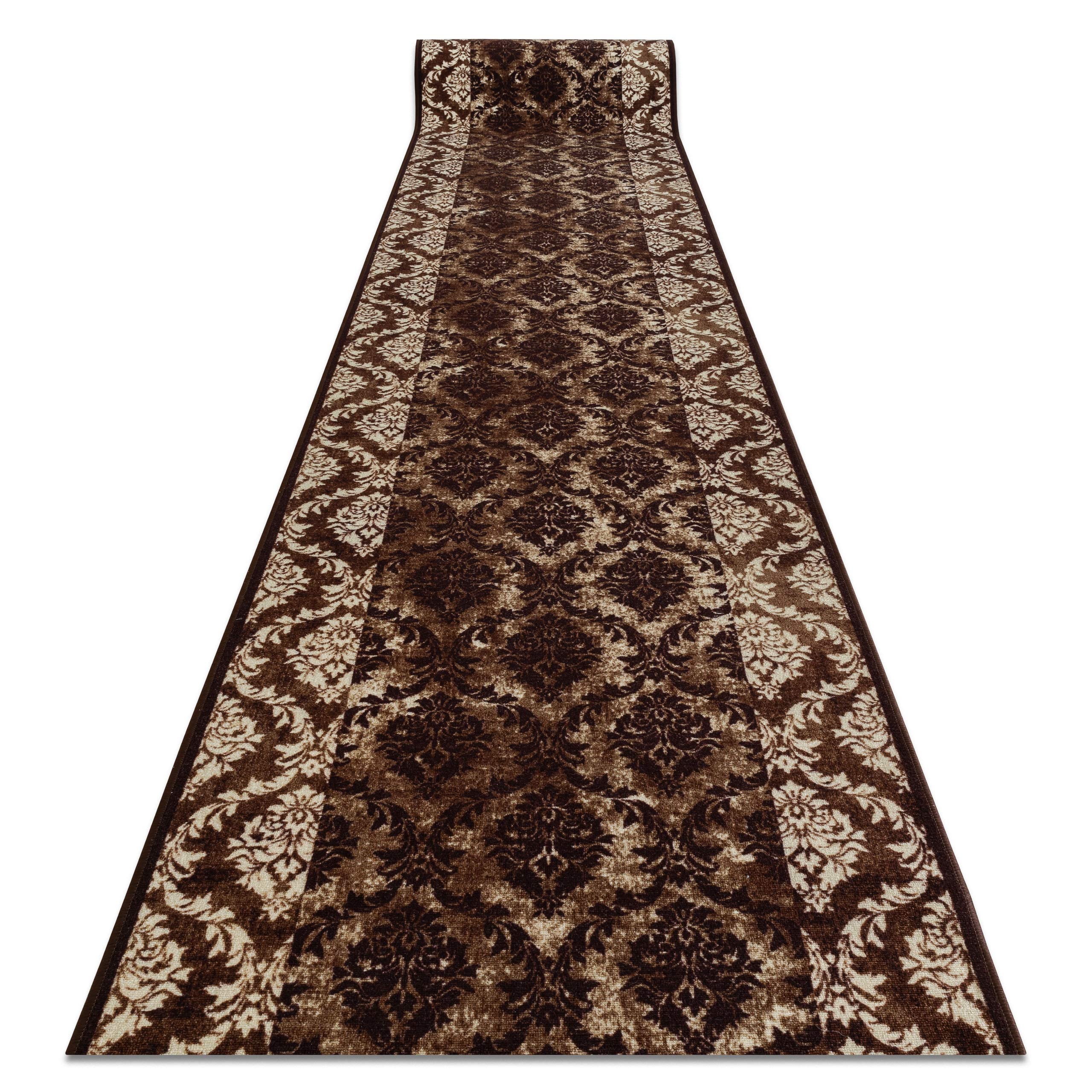 rugsx Tapis de Couloir Romance - Antidérapant, Moderne et Durable, idéal pour la Cuisine, Le Hall et Le Couloir, Marron 100x190 cm