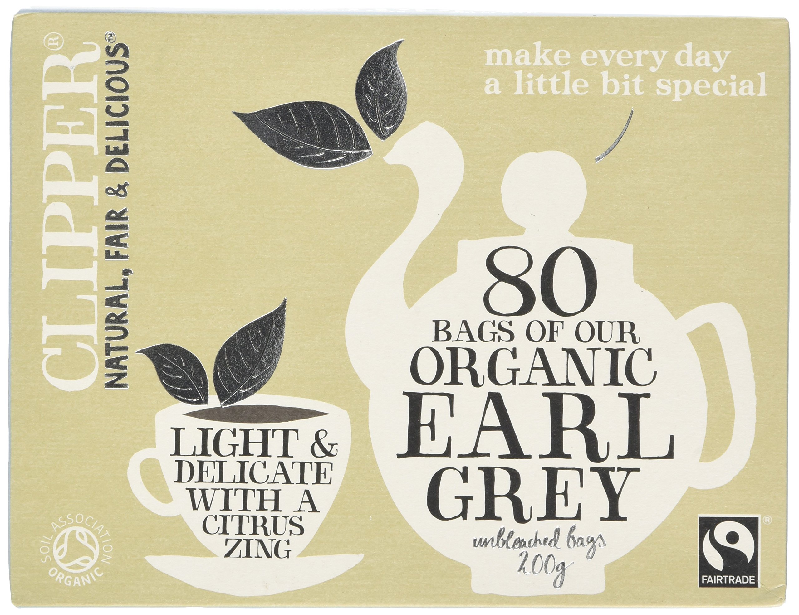 Clipper Organic Fairtrade Earl Grey 80 Tea Bags Pack of 2 (Total 160 teabags)