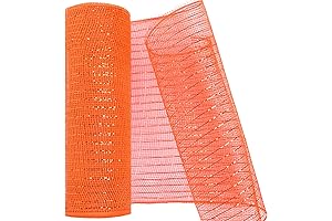 10 Inch Mesh Ribbon for Wreaths with Metallic Foil