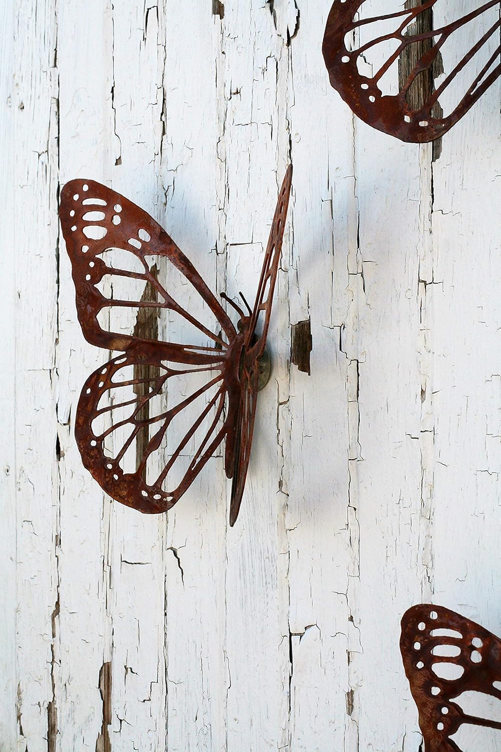 Giant Metal Monarch Butterfly Wall Art Decor 15 to 36 Inches Wide (Naturally Rusted, 24" Wide)