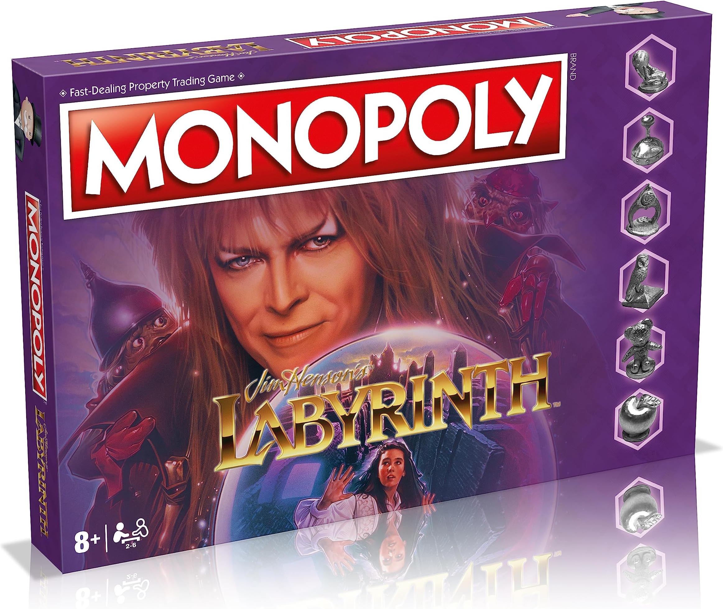 Winning Moves Labyrinth Monopoly Board Game, Goblin King explore Jim Henson's Labyrinth staring David Bowie, Advance to Goblin City and The Staircase Room, gift for ages 8 plus