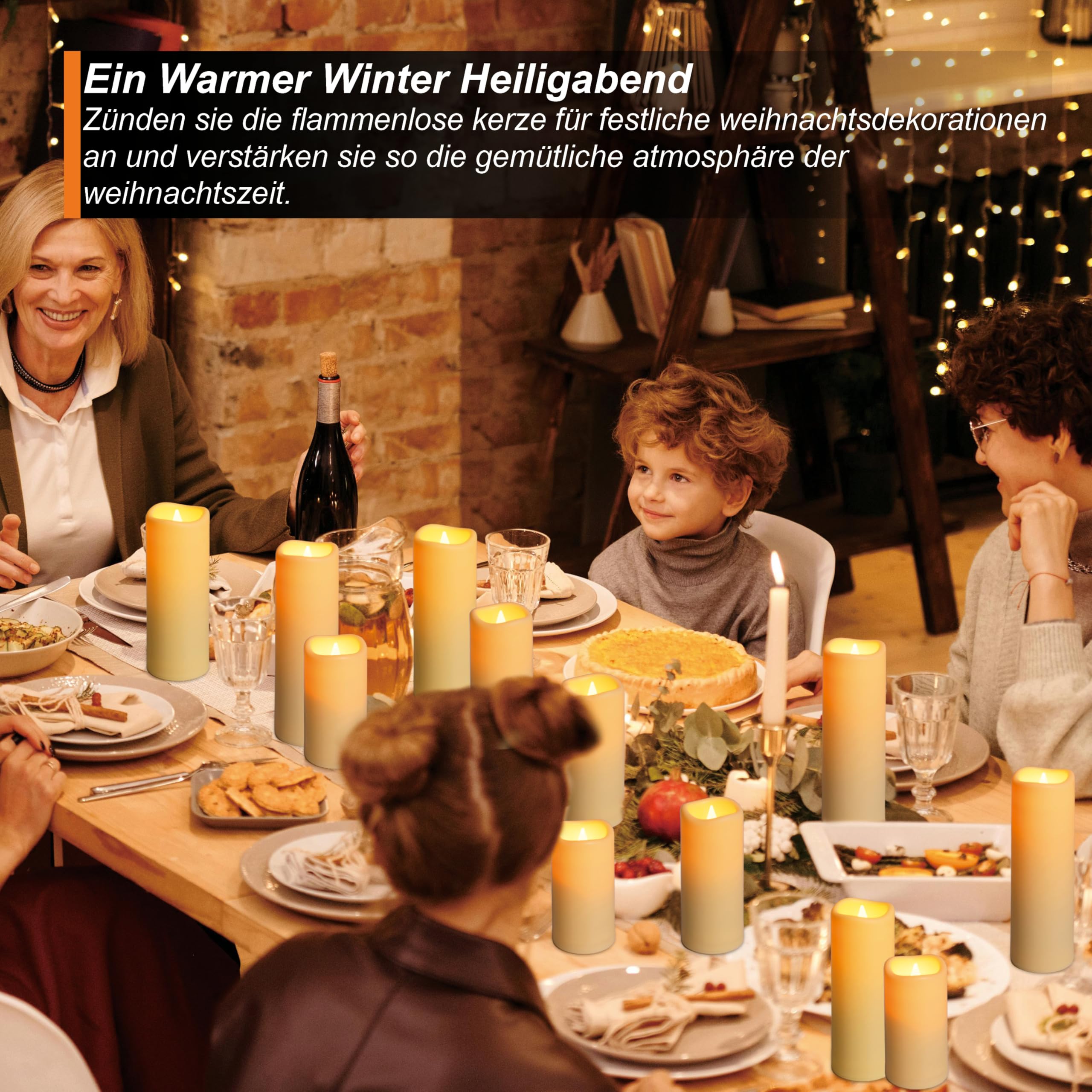 Candele a LED per esterni, con timer, telecomando, senza fiamma, a batteria, impermeabile, funzione timer elettrico, candele a pilastro, colore bianco tremolante, candele in vera cera