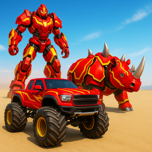 Transform Robot 3D Monster Truck Game: Rampage Rhino Robot 3D Action Game