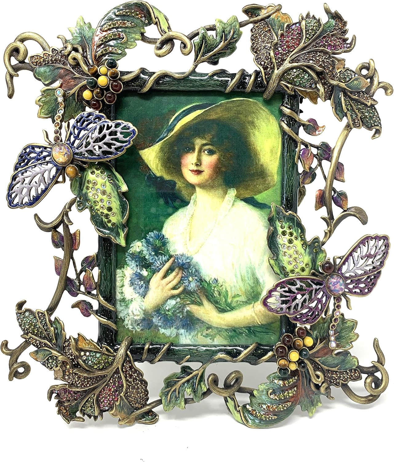 Jay Strongwater Dragonfly and Leaf Photo Frame