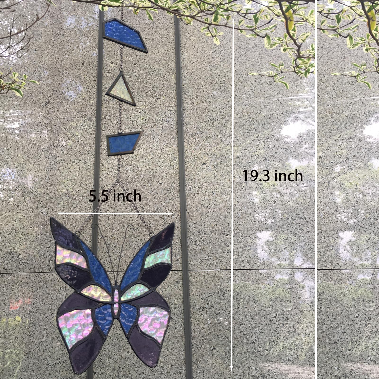 HIN LUNG Buntglas Sonnenfänger Schmetterling - Dek Produktbild-Vorschau 1
