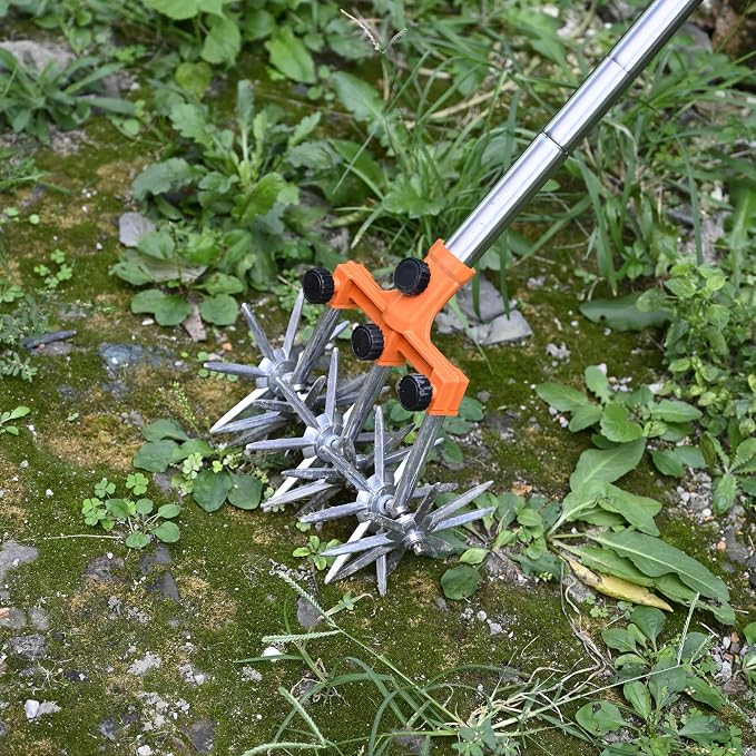Herramienta de jardín cultivador rotatorio ajustable acero inoxidable miniatura 7