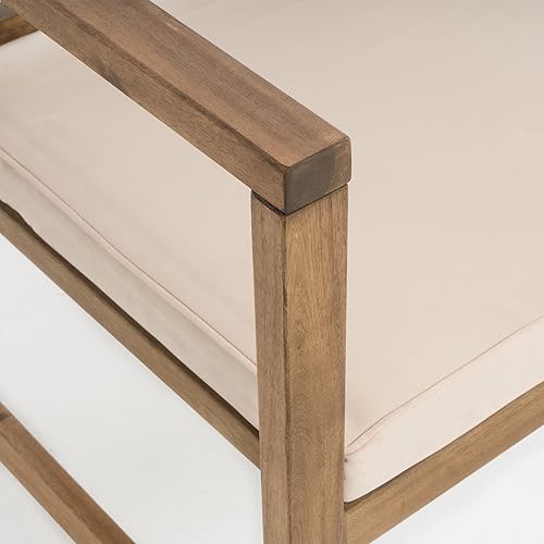 Miniatura 7 de Christopher Knight Home Emilano - Sillas de madera de acacia para exteriores, juego de 2 piezas, teñido natural  blanco