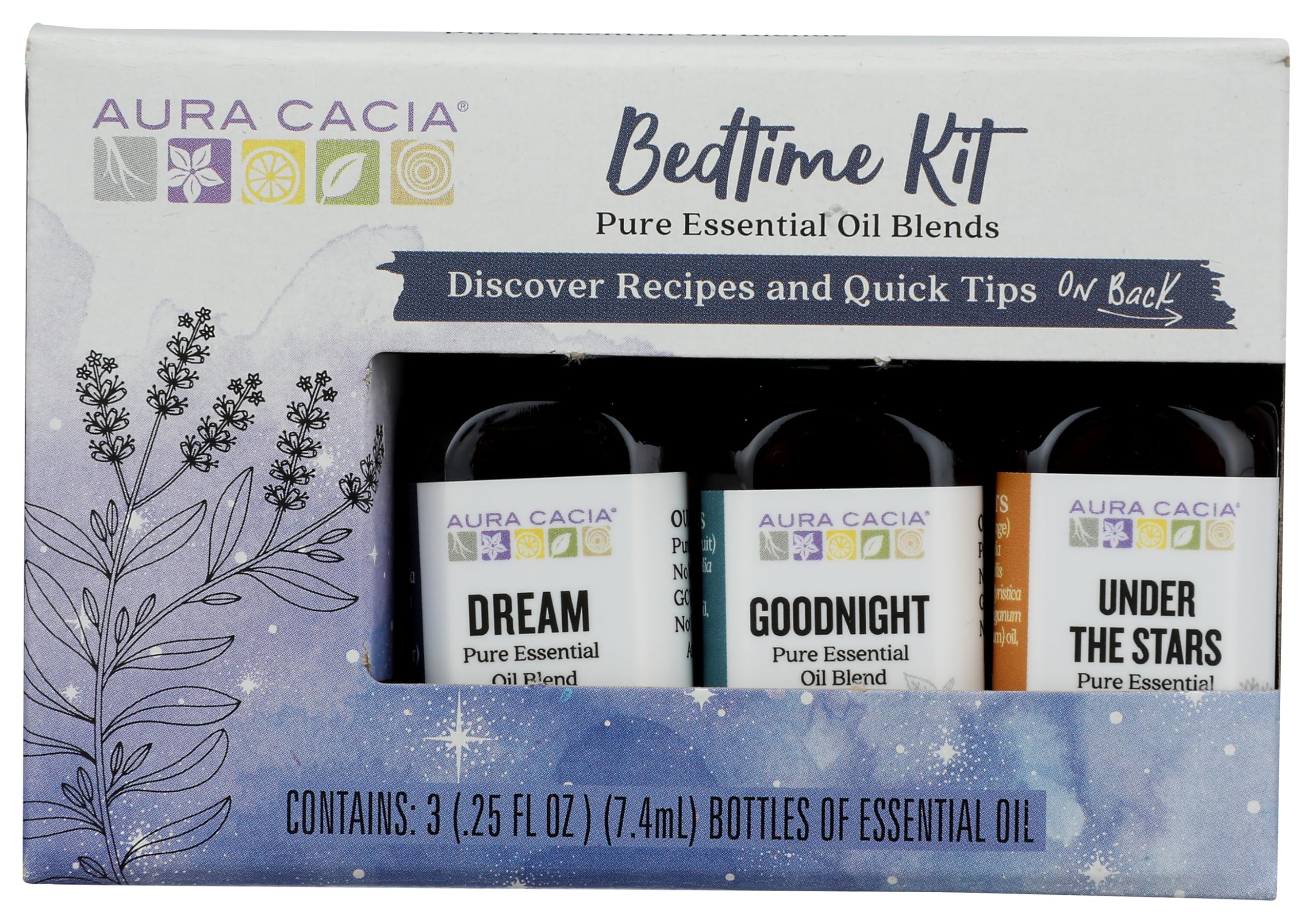 AURA CACIA Bedtime Essential Oil Kit 3 Count, 0.75 FZ
