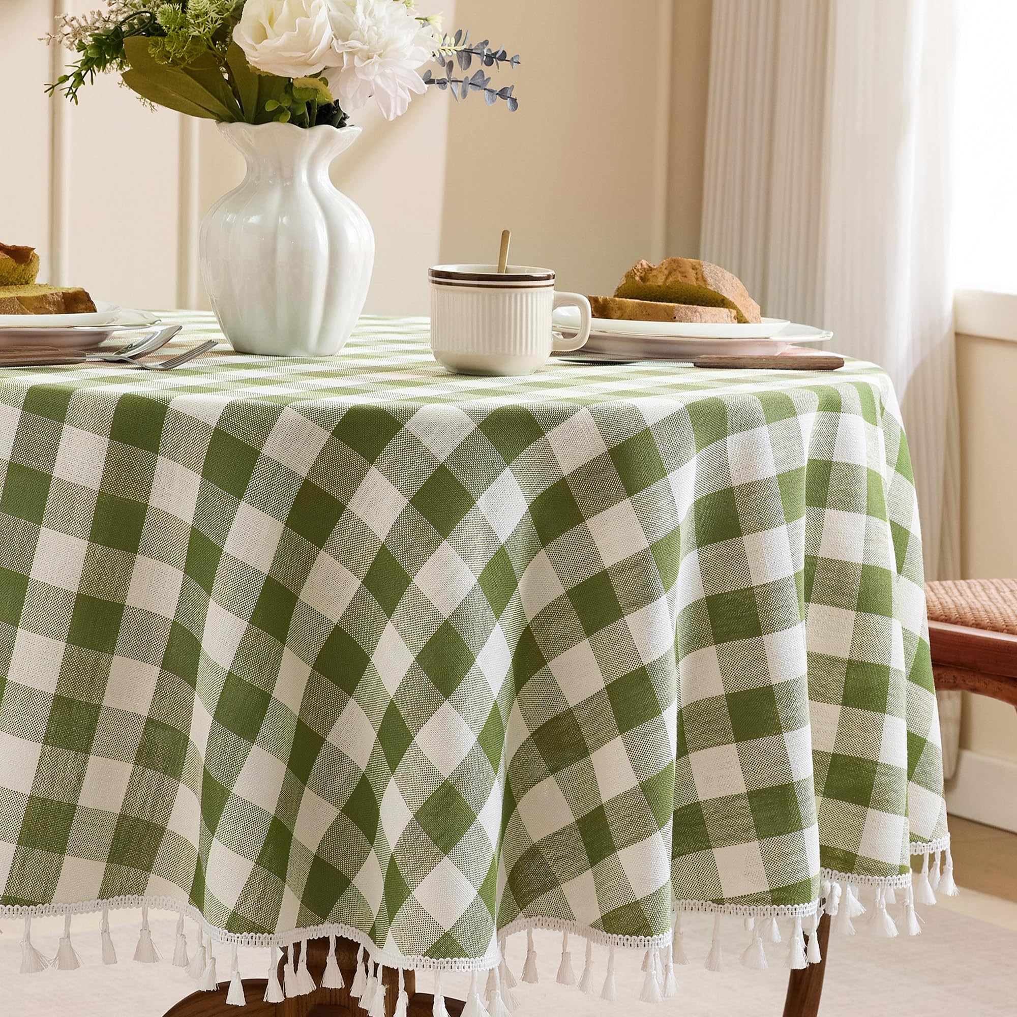 JIALE Spring Gingham Tablecloth