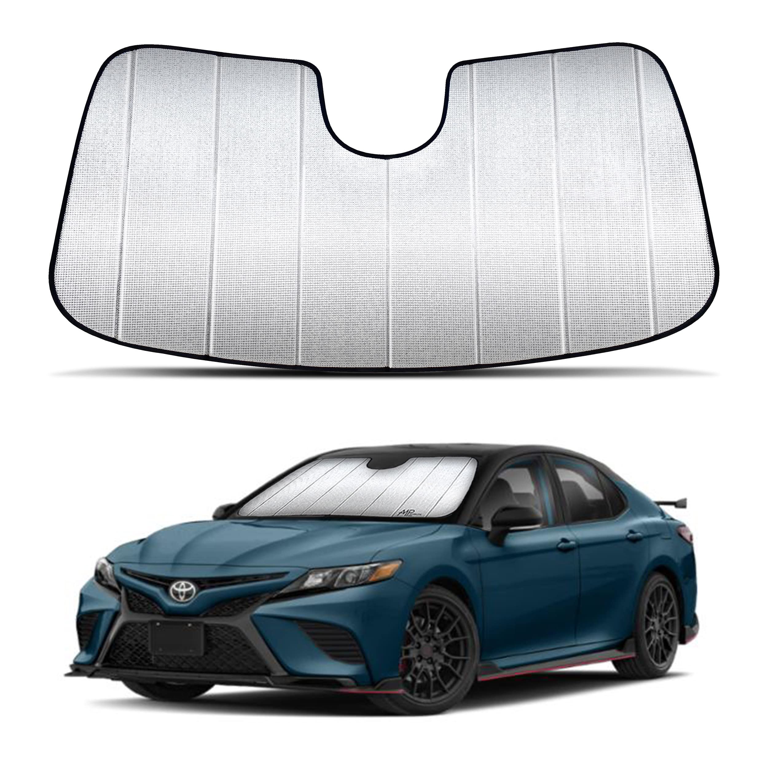 AutoMate ProCustom Fit Windshield Foldable Car Shade Sunshade for 2018 2019 2020 2021 2022 Toyota Camry Sedan, Compact Block UV Rays Visor Protector Folding Dual-Purpose (Made in USA)