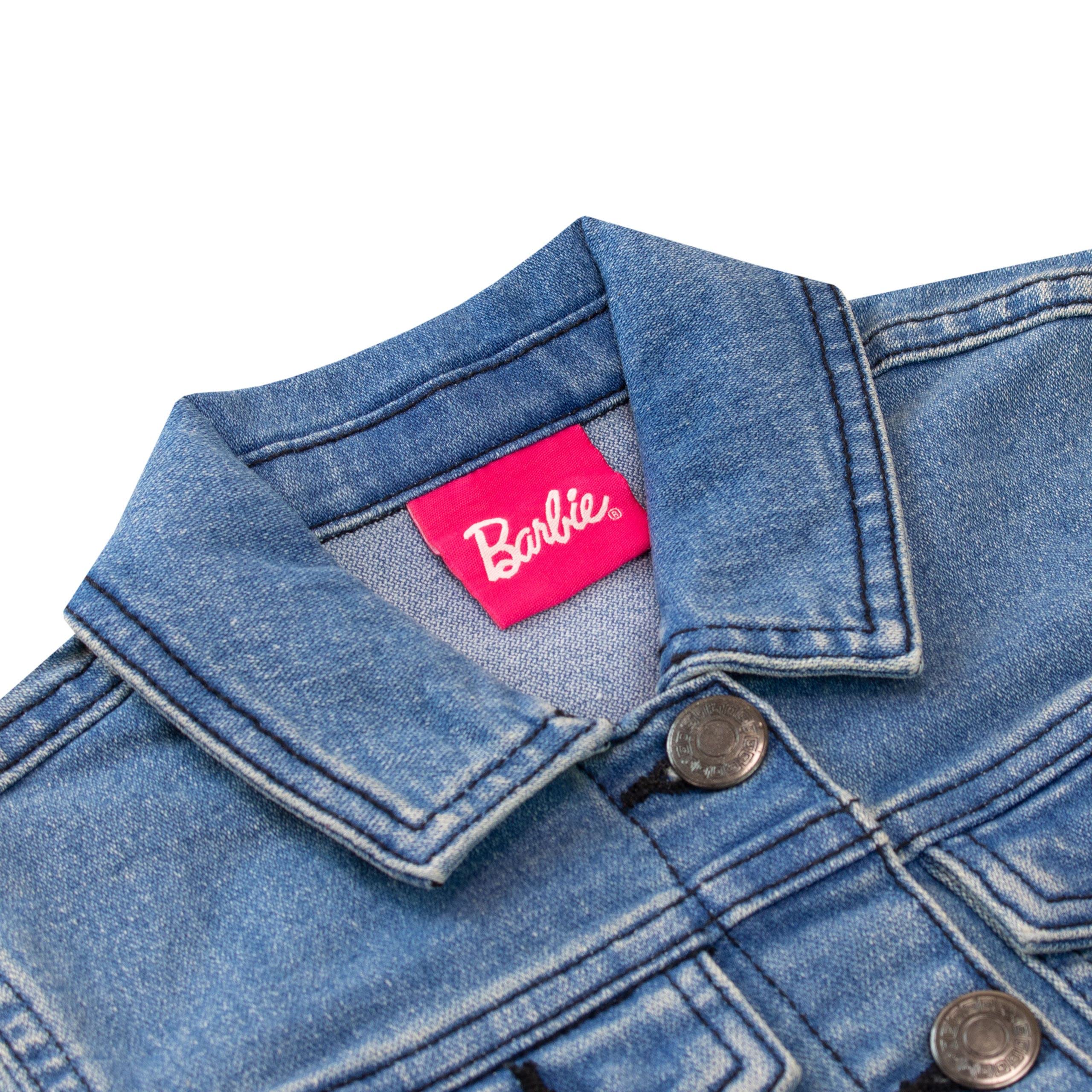 Barbie Filles Brodé Veste en Jean Vêtements d'extérieur pour Enfants
