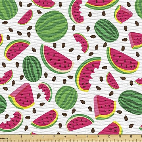 Miniatura 21 de Ambesonne Tela de moda de The Yard, ilustración de varios hombres y mujeres secado de ropa después de un lavado, tela decorativa para tapicería y