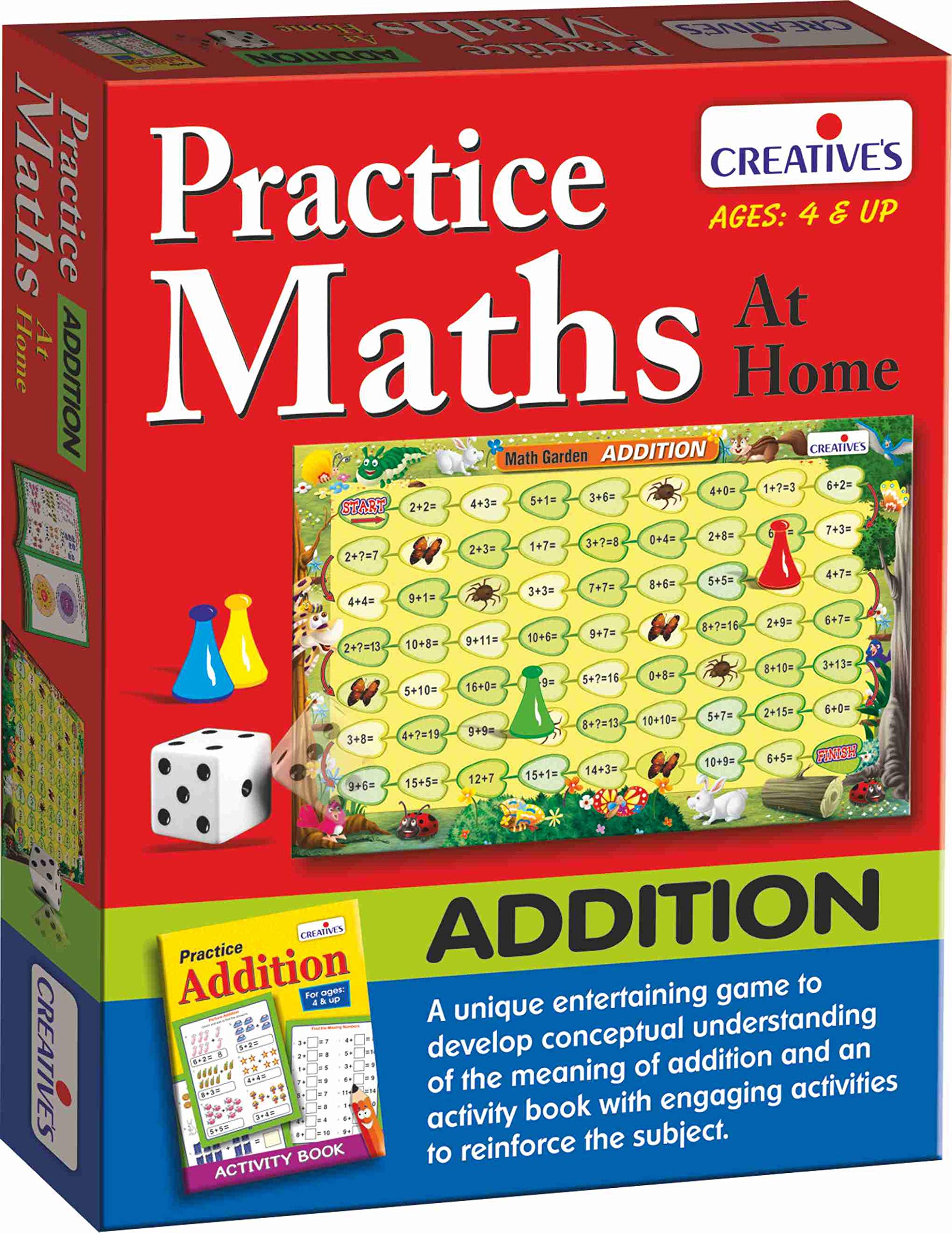 Creative's Practice Math at Home Addition| Learning Board Game | Math Board Game for Kids | Children Activity Game | Reinforce Math Skills for Kids | Educational Math Board Game | Ages 4 & Up-picture-22