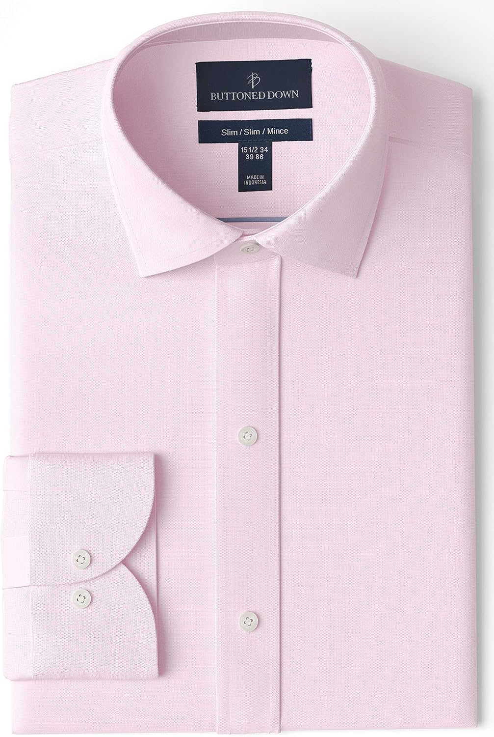 Buttoned Down Men's Slim-Fit Spread Collar Pinpoint Dress Shirt