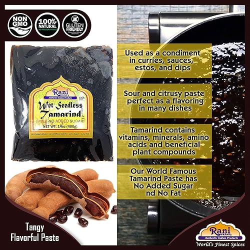 Vista 6 de Rani Tamarind, Bloque húmedo sin semillas (Imli) 7 oz (200 g) ~ Todo natural Sin azúcar añadido Vegano Sin gluten Sin OMG Origen indio