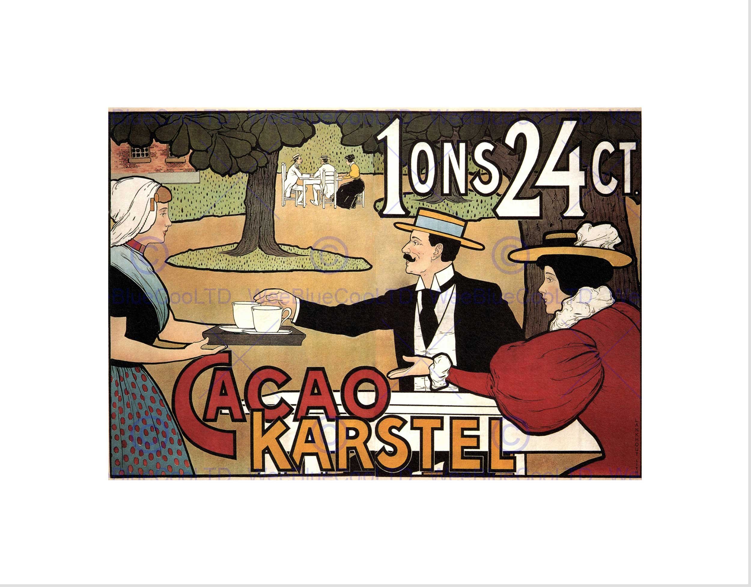 Wee Blue Coo Advert Karstel Cocoa Chocolate Netherlands Wall Art Print