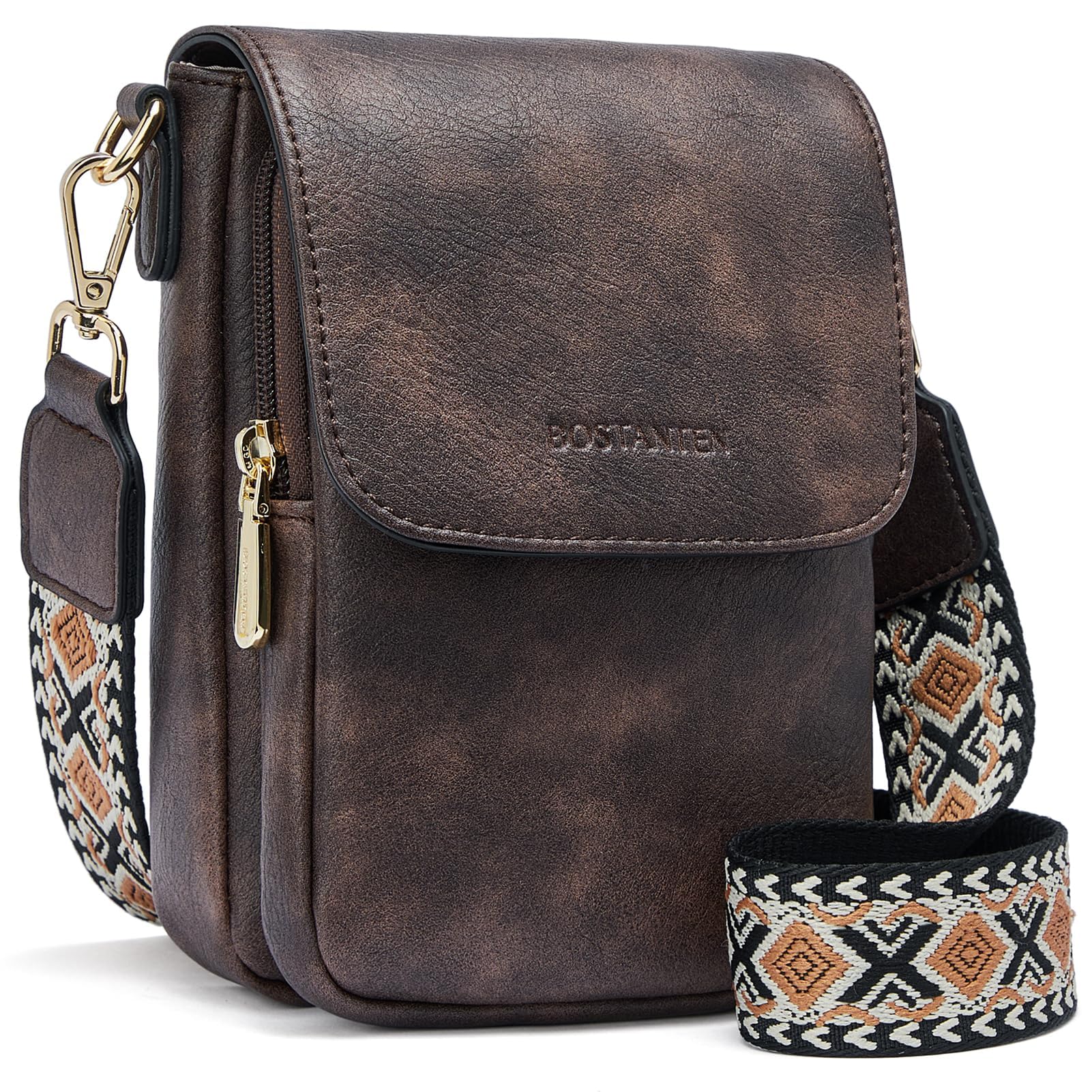 BOSTANTEN Small Crossbody Bags for Women Cell Phone Purse Leather Wallet Handbags with Card Slots