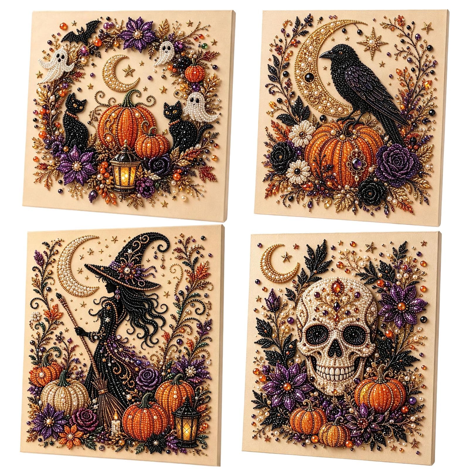 expgaze Kit fai da te per Halloween, fantasma, perla 3D, diamante per